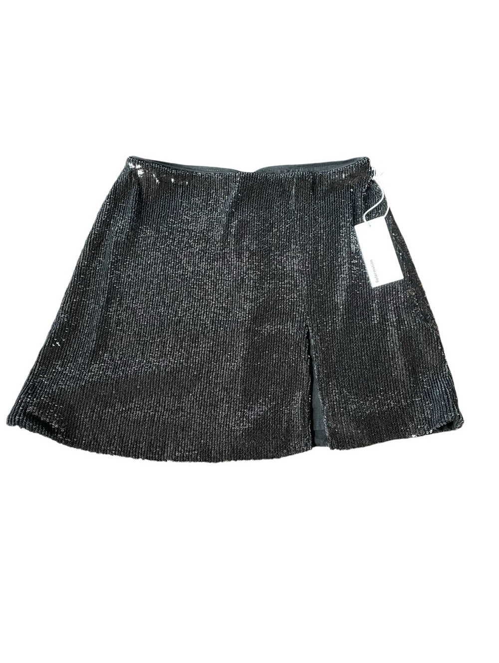 Reformation Quinn Skirt Black Size 8 Sequin Mini Holiday Party Going Out Goth